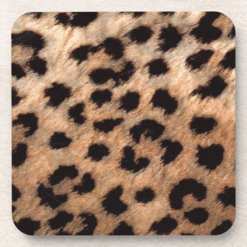 Leopard Cheetah Animal Print Girly Modern Trendy Beverage Coaster