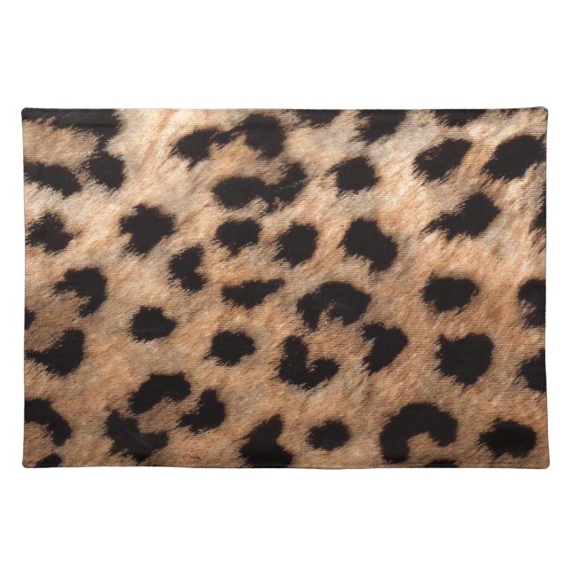 Leopard Cheetah Animal Print Girly Modern Trendy Cloth Placemat (Front)