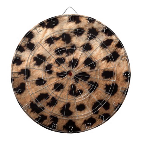 Leopard Cheetah Animal Print Girly Modern Trendy Dartboard With Darts