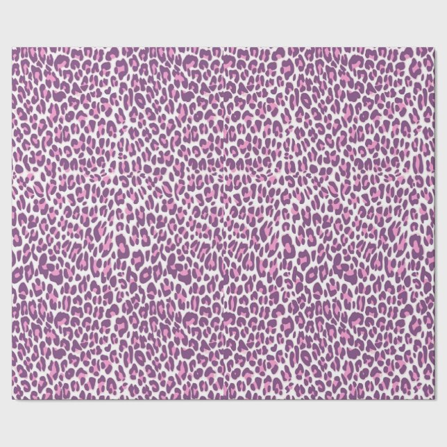 Leopard, cheetah animal print light pink wrapping paper (Seam)