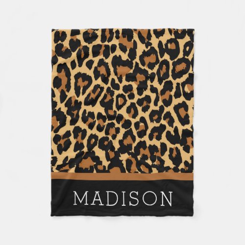 Leopard Cheetah Animal Print Pattern Baby Girl Fleece Blanket