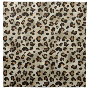 Leopard Cheetah Animal Print Pattern Beige Brown Cloth Napkin