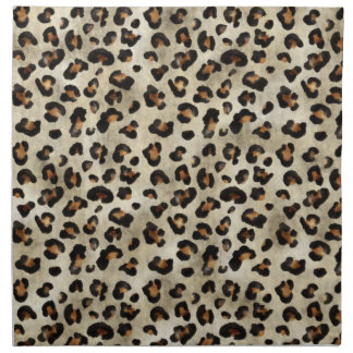 Leopard Cheetah Animal Print Pattern Beige Brown Cloth Napkin