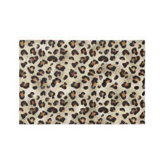 Leopard Cheetah Animal Print Pattern Beige Brown Rug