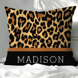 Leopard Cheetah Animal Print Pattern Personalized Throw Pillow<br><div class="desc">Beautiful modern decorative accent throw pillow. Perfect for the couch or the bed. Cute home decor for any room. Choose your own shape: square,  rectangle,  lumbar or round.</div>