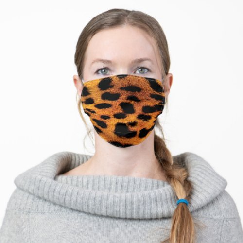 Leopard Cheetah animal print wild safari look Adult Cloth Face Mask
