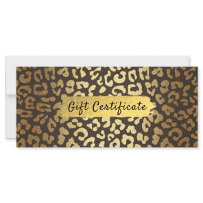 Leopard Cheetah Animal Skin Print Gift Certificate