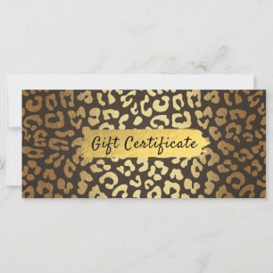 Leopard Cheetah Animal Skin Print Gift Certificate