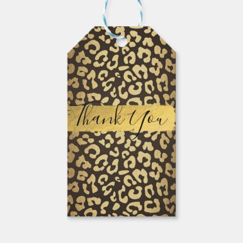 Leopard Cheetah Animal Skin Print Gold Favor Gift Tags