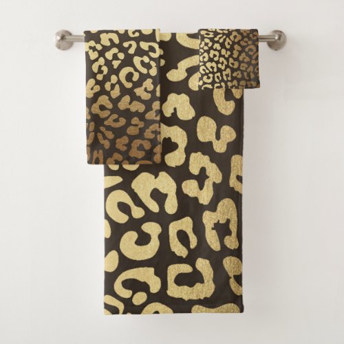 Leopard Cheetah Animal Skin Print Modern Bath Towel Set