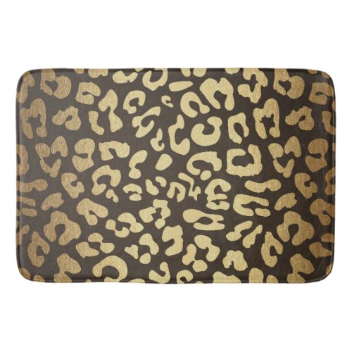 Leopard Cheetah Animal Skin Print Modern Glam Gold Bathroom Mat