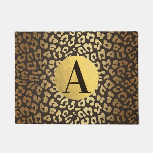 Leopard Cheetah Animal Skin Print Modern Glam Gold Doormat