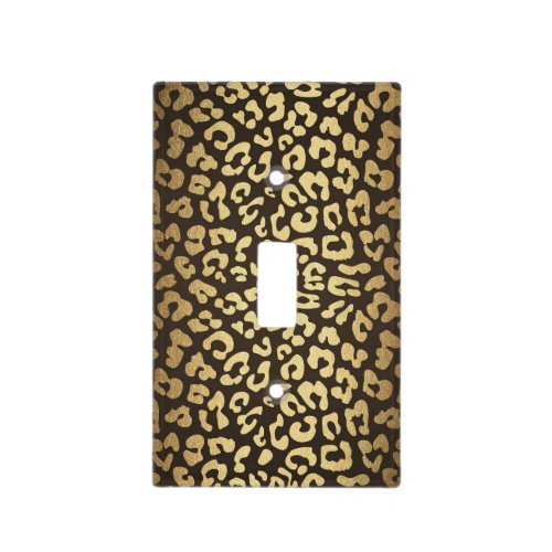 Leopard Cheetah Animal Skin Print Modern Glam Gold Light Switch Cover