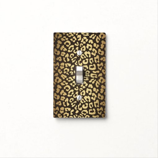 Leopard Cheetah Animal Skin Print Modern Glam Gold Light Switch Cover ...