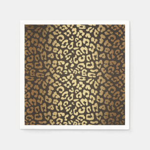 Leopard Cheetah Animal Skin Print Modern Glam Gold Paper Napkins