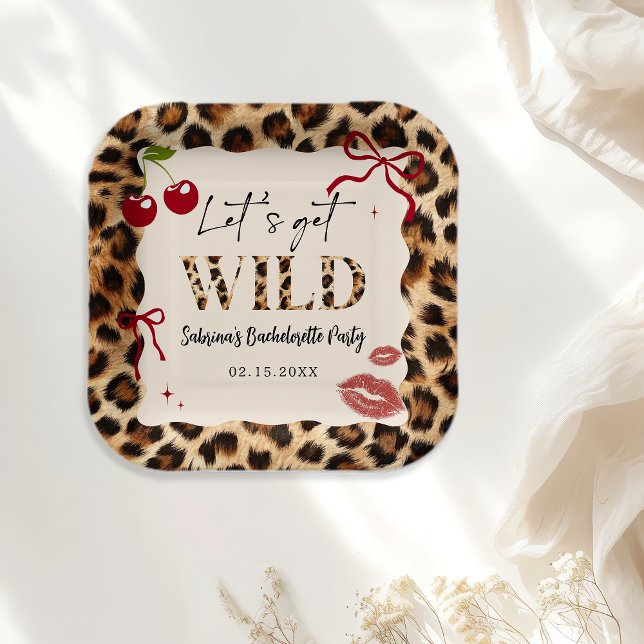 Leopard Cheetah Bachelorette Party Paper Plates (Creator Uploaded)
