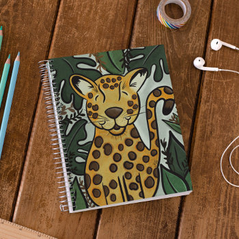 Leopard Cheetah Big Jungle Cat Art By Jess Notebook by allpetscherished at Zazzle