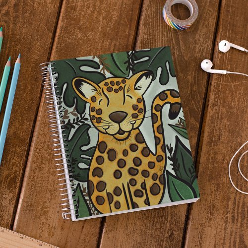 Leopard Cheetah Big Jungle Cat Art By Jess Notebook