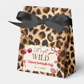 Leopard Cheetah Cherry Bachelorette Party Favor Boxes