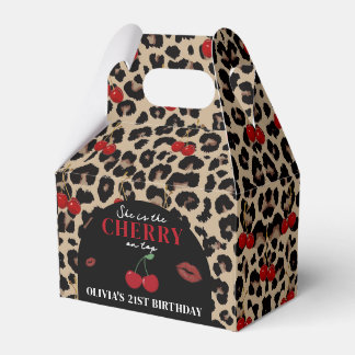 Leopard Cheetah Cherry Birthday Favor Box