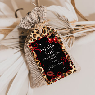 Leopard Cheetah Cherry Birthday Gift Tags