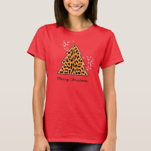 Leopard cheetah Christmas Tree T-shirt