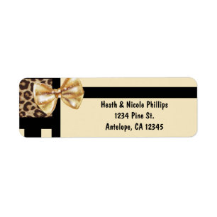 Leopard Cheetah Color Block Glam Address Labels
