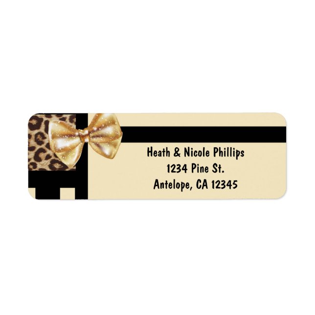 Leopard Cheetah Color Block Glam Address Labels (Front)