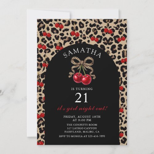 Leopard Cheetah Coquette Cherry Birthday