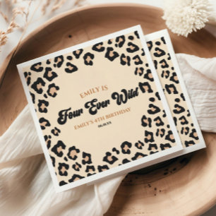 Leopard Cheetah Four Ever Wild 4th Birthday Party Napkins