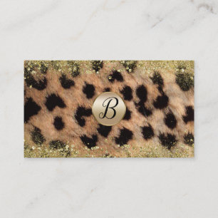 Leopard Cheetah Gold Glitter Customer Loyalty Card