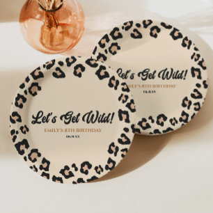 Leopard Cheetah Let's Get Wild! Birthday Party Paper Plates