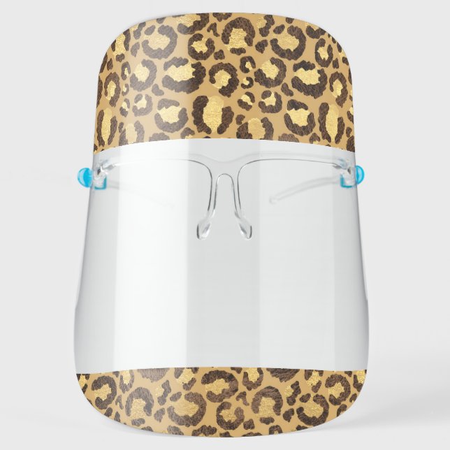 Leopard Cheetah Modern Animal Girly Print Face Shield (Front)