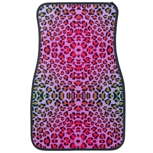 Leopard cheetah pink pattern     car floor mat (Front)