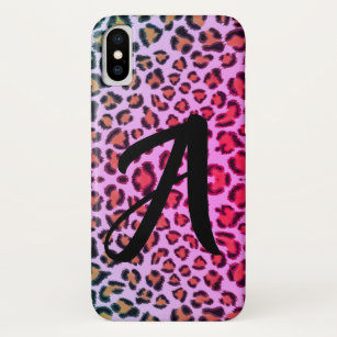 Leopard cheetah pink pattern -monogrammed  iPhone x case