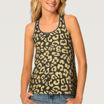 Leopard Cheetah Print Animal Skins Gold Ombre Tank Top