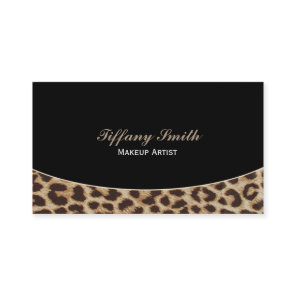 Leopard Cheetah Print Black Business Card