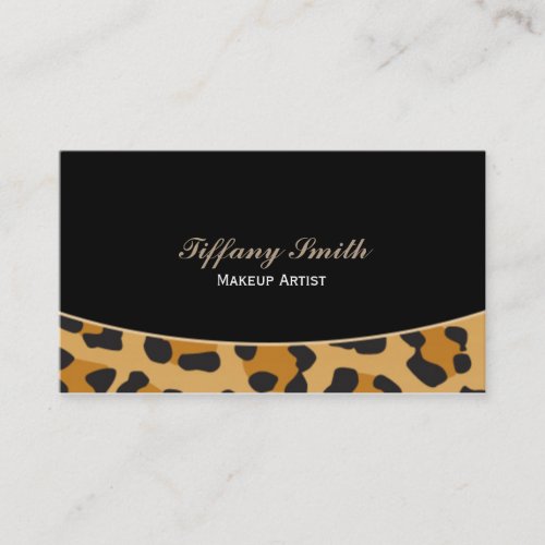 Leopard Cheetah Print Black Business Card