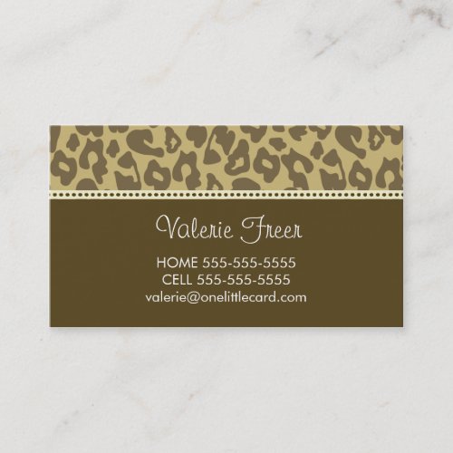 Leopard-Cheetah Print Business Card