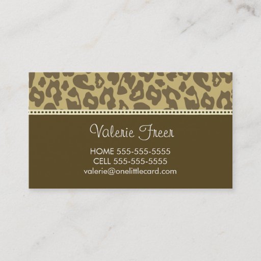 Customizable Leopard-Cheetah Print Business Card