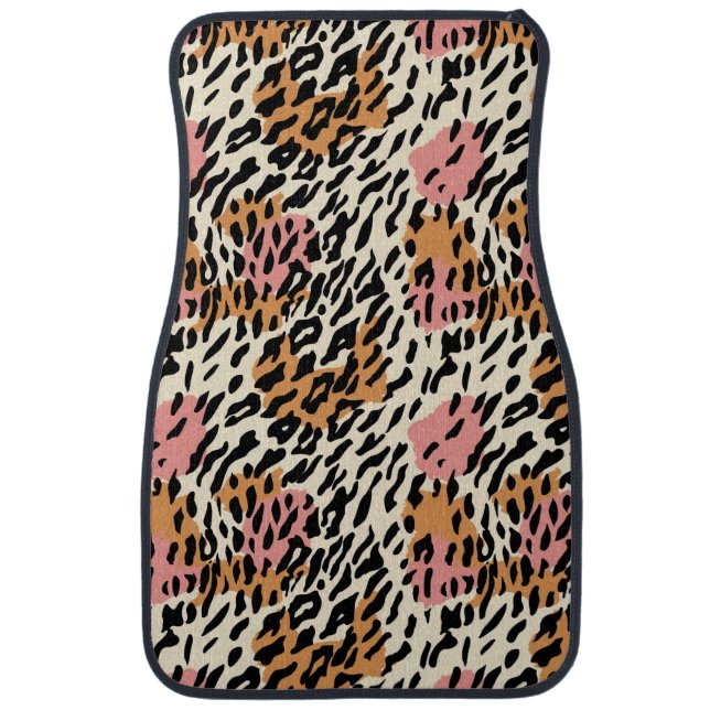 Leopard, cheetah print car floor mat (Front)