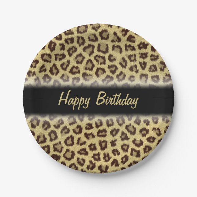 Leopard / Cheetah Print Custom Party Paper Plates (Front)