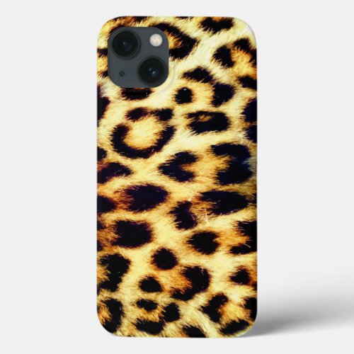 Leopard Cheetah Print Faux Fur iPhone 13 Case