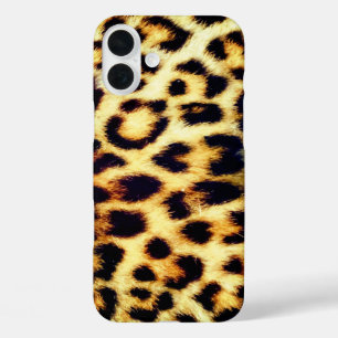 Leopard Cheetah Print Faux Fur iPhone 16 Plus Case