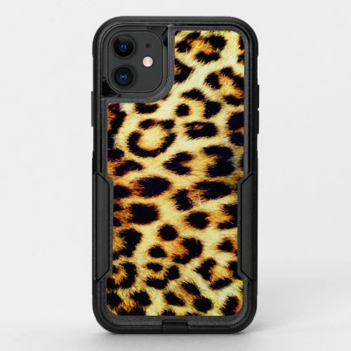 Leopard Cheetah Print Faux Fur OtterBox Commuter iPhone 11 Case