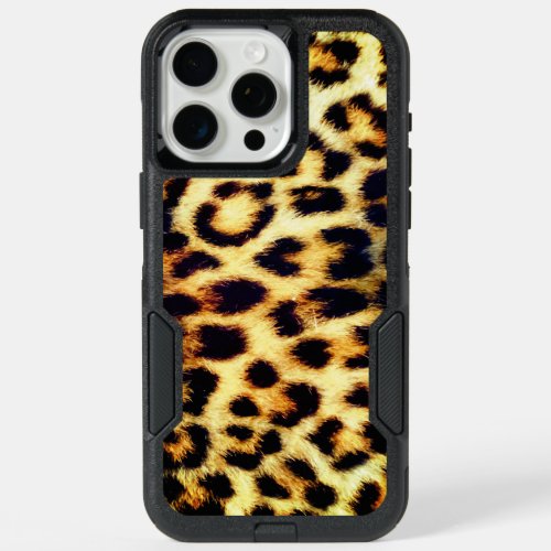 Leopard Cheetah Print Faux Fur iPhone 15 Pro Max Case