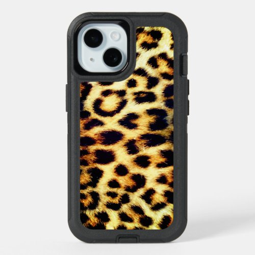 Leopard Cheetah Print Faux Fur iPhone 15 Case