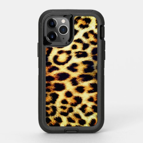 Leopard Cheetah Print Faux Fur OtterBox Defender iPhone 11 Pro Case