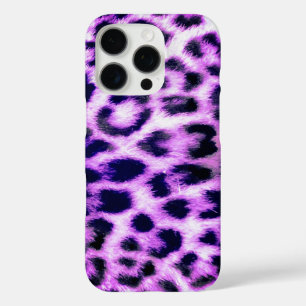 Leopard Cheetah Print Faux Fur pink iPhone 16 Pro Case