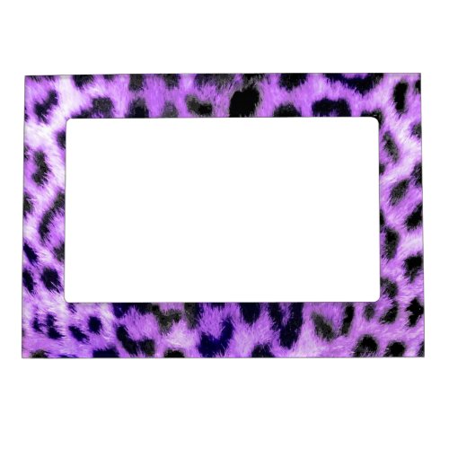 Leopard Cheetah Print Faux Fur pink Magnetic Frame